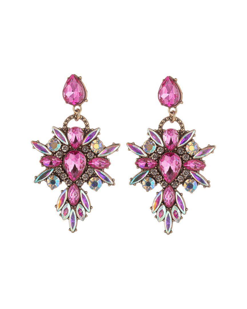 Eye Candy La Glass Crystal Lexy Pink Statement Earrings