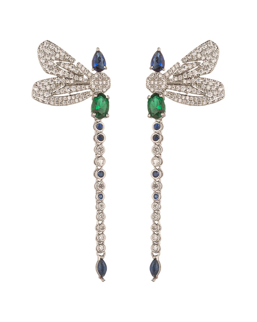 Eye Candy La Cz Dragonfly Drop Earrings