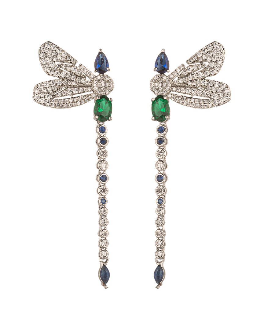 Eye Candy La Cz Dragonfly Drop Earrings