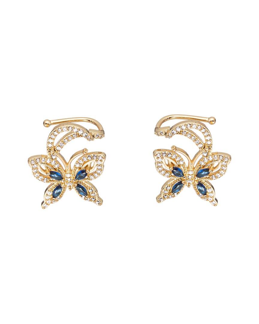 Eye Candy La Luxe Collection Cz Blue Monarch Butterfly Earrings