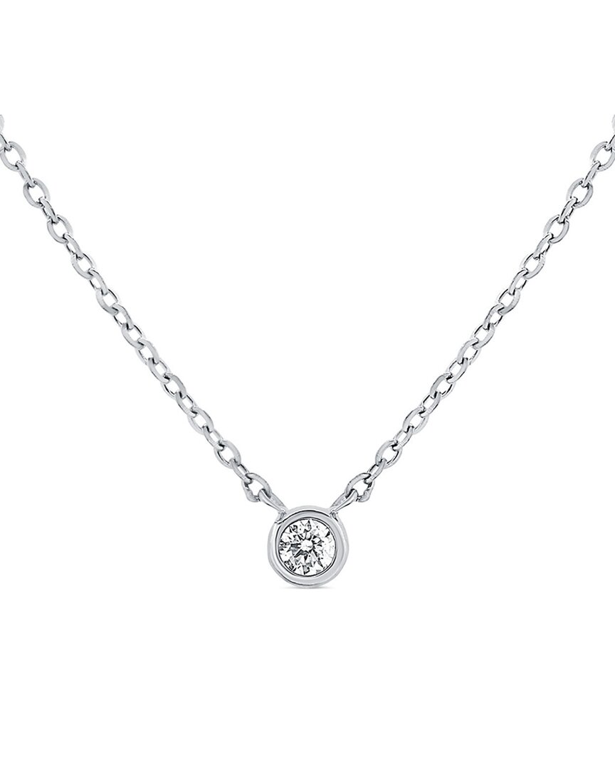 Sabrina Designs 14k 0.05 Ct. Tw. Diamond Solitaire Necklace In Metallic