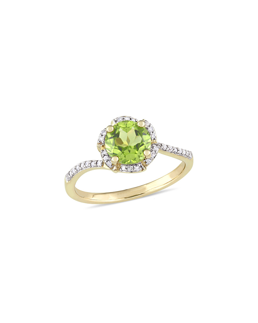 Diamond Select Cuts 14k 1.62 Ct. Tw. Diamond Peridot Ring