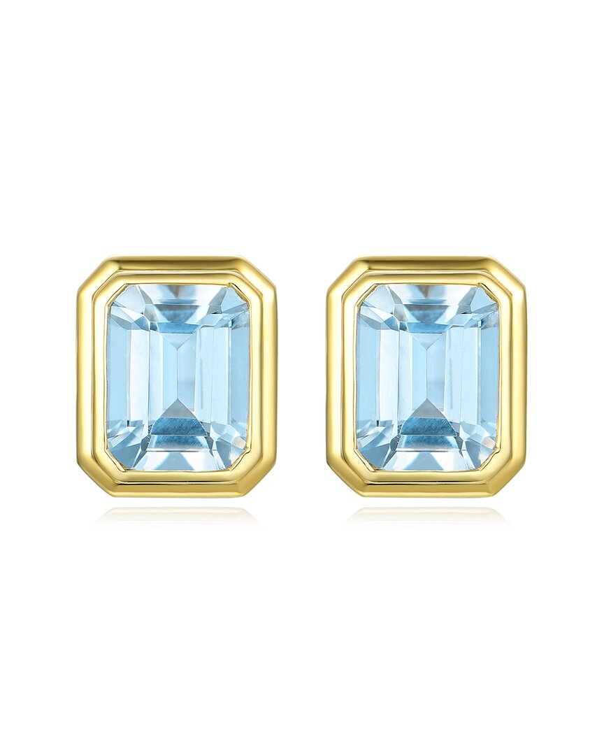 Kai Fine Jewelry 14k 4.40 Ct. Tw. Aquamarine Stud Earrings In Gold