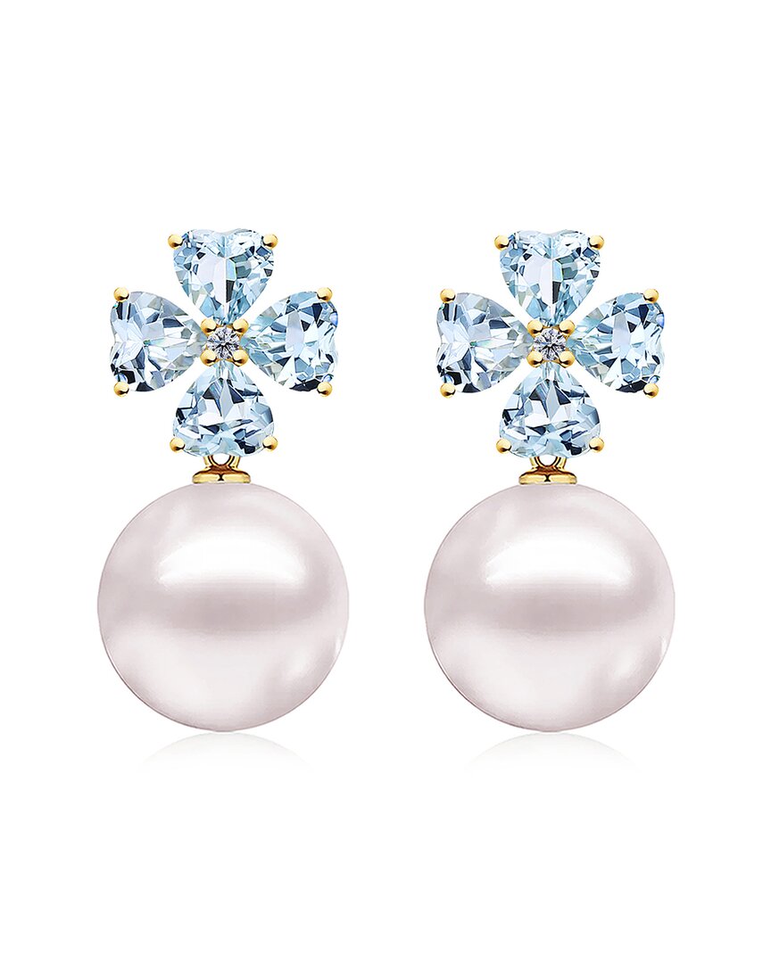 Kai Fine Jewelry 14k 3.83 Ct. Tw. Clover Diamond & Aquamarine & 12-