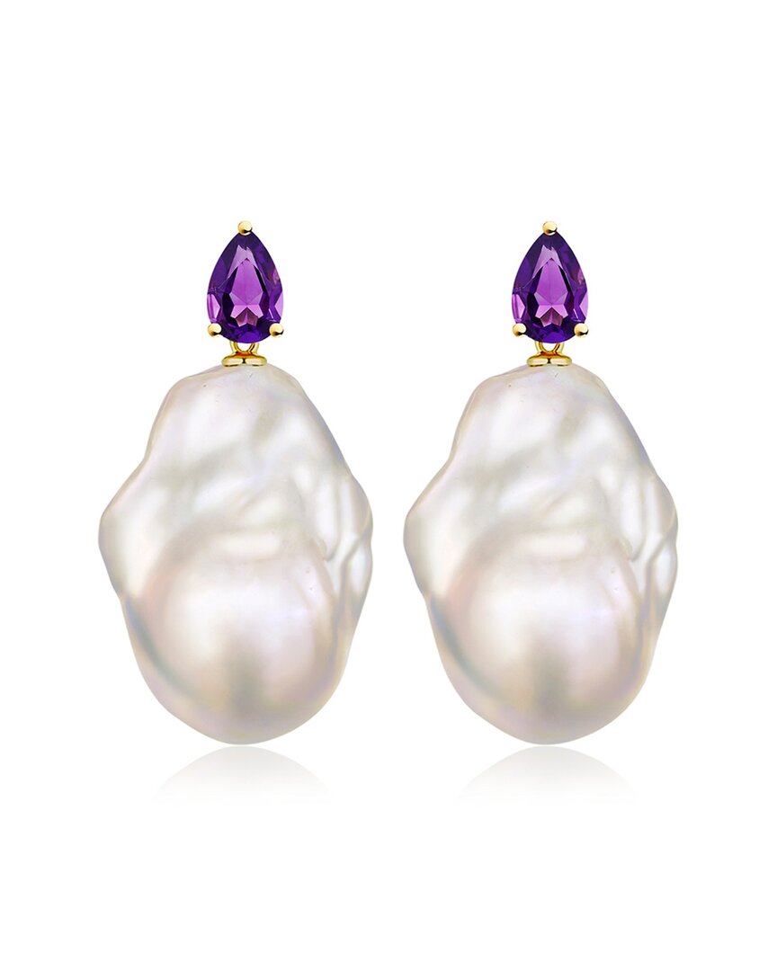 Kai Fine Jewelry 14k 0.70 Ct. Tw. Amethyst & 16-17 Mm Baroque Pearl