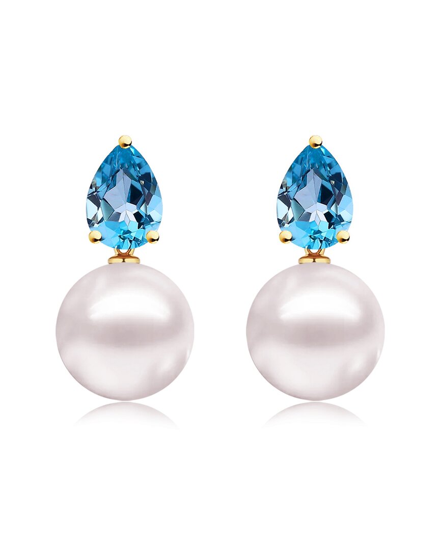 Kai Fine Jewelry 14k 1.00 Ct. Tw. Blue Topaz & 8-9 Mm Pearl Venus T