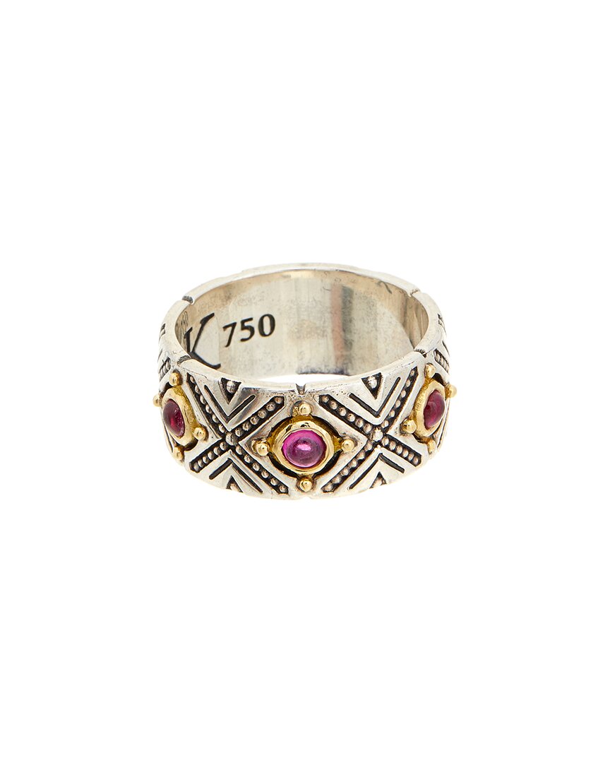 Konstantino Silver & 18k Corundum Ring In Multi
