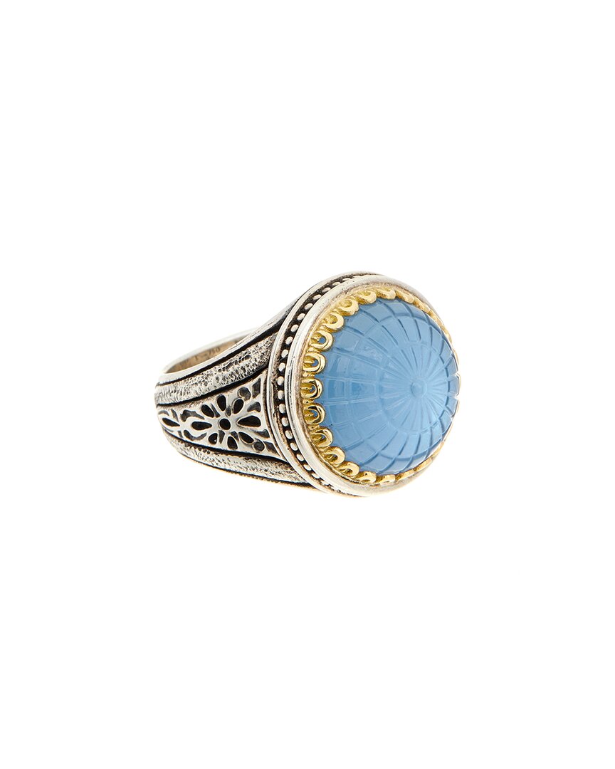 Konstantino Silver & 18k Spinel Doublet Ring In Blue