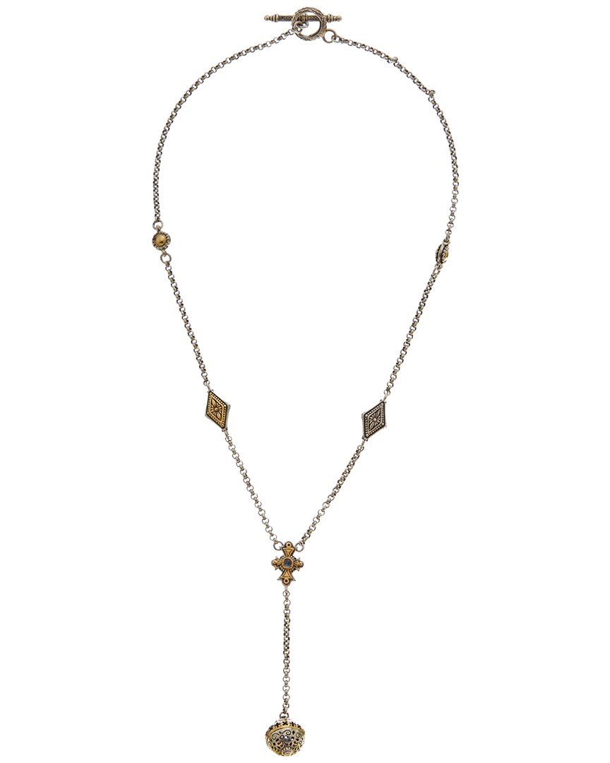 Konstantino Dome Silver & 18k Spinel Toggle Necklace In Metallic