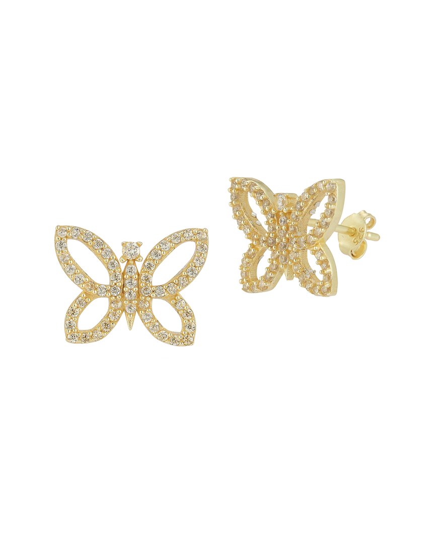 Glaze Jewelry 14K Over Silver CZ Butterfly Earrings