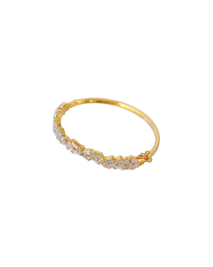 Image of Forever Creations K Gold Over Silver . ct. tw. Blue Topaz Bangle