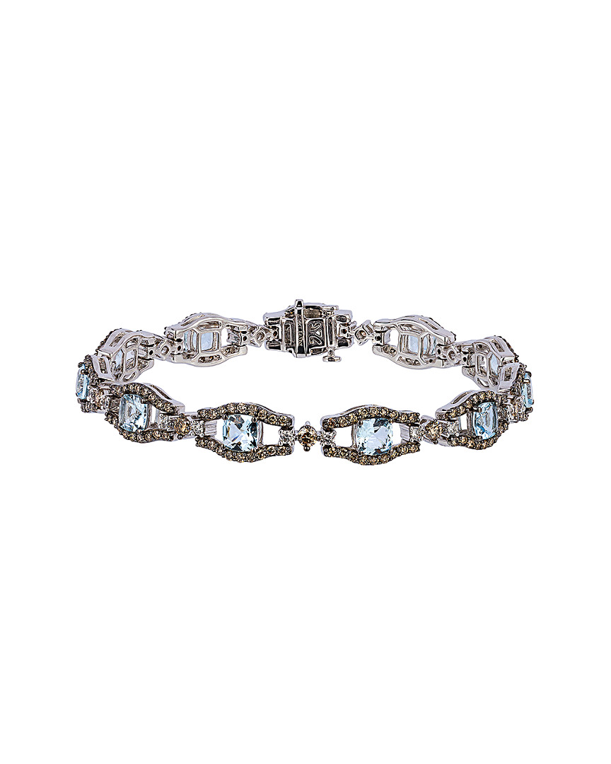 Shop Le Vian 14k 7.65 Ct. Tw. Diamond & Sea Blue Aquamarine Bracelet