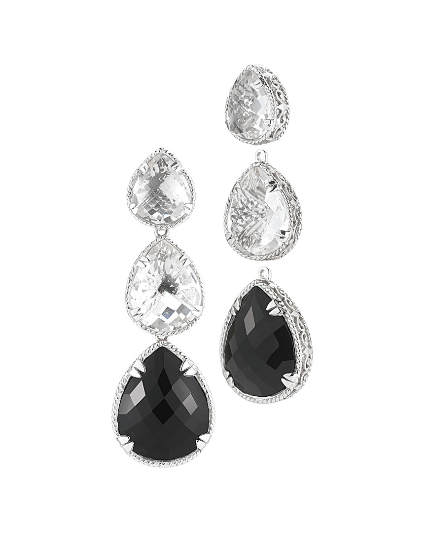 Delatori By Alor Women's Sterling Silver, Crystal & Black Onyx Drop Earrings
