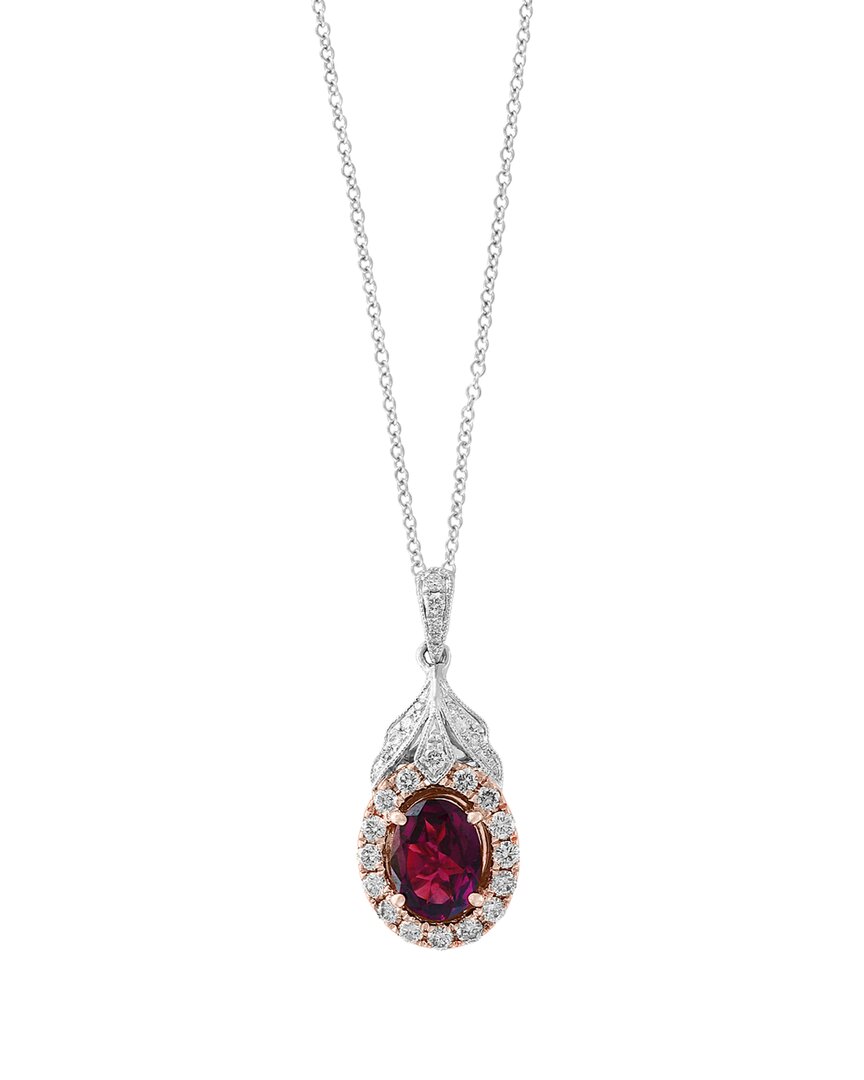 Effy Fine Jewelry 14k Two-tone 1.92 Ct. Tw. Diamond & Rhodolite Necklace