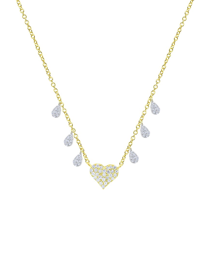 Meira T 14k 0.31 Ct. Tw. Diamond Heart Necklace In Gold
