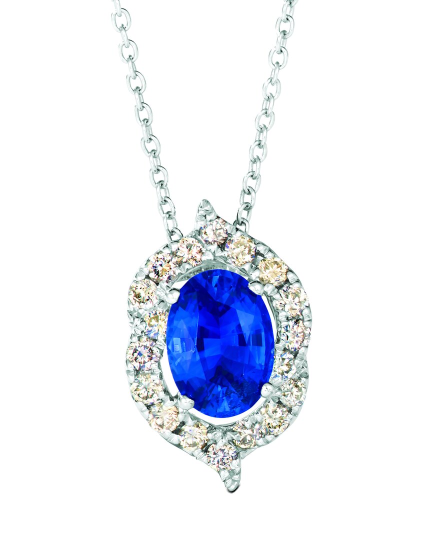 Le Vian ® Cornflower Sapphire™ 14k 1.00 Ct. Tw. Diamond & Ceylon Sapphire Pendant In Silver