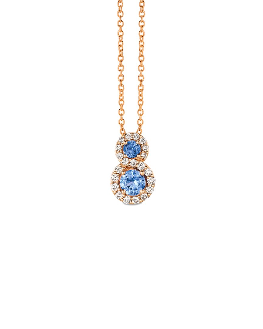 Le Vian ® Blueberry Sapphire™ 14k Rose Gold 0.63 Ct. Tw. Diamond & Sapphire Pendant In Gold