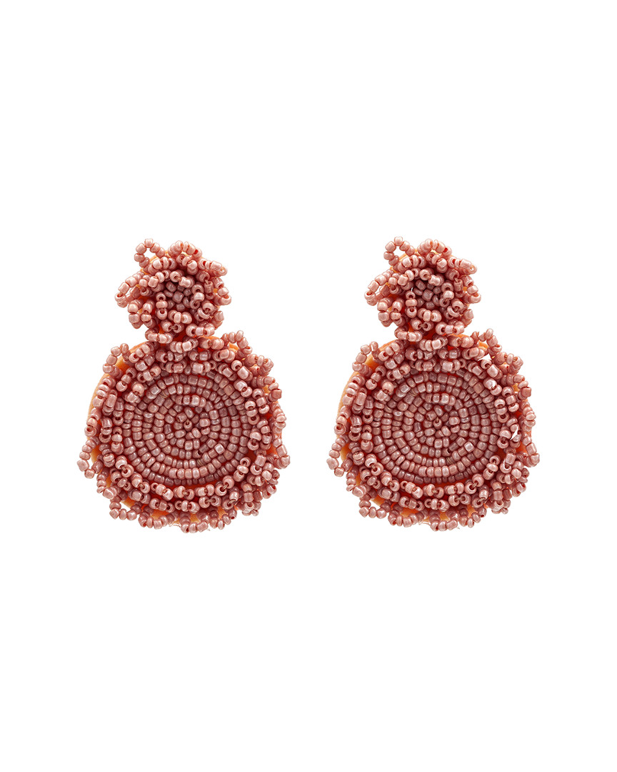 Eye Candy La Luxe Collection Enamel Pink Fringe Drop Earrings