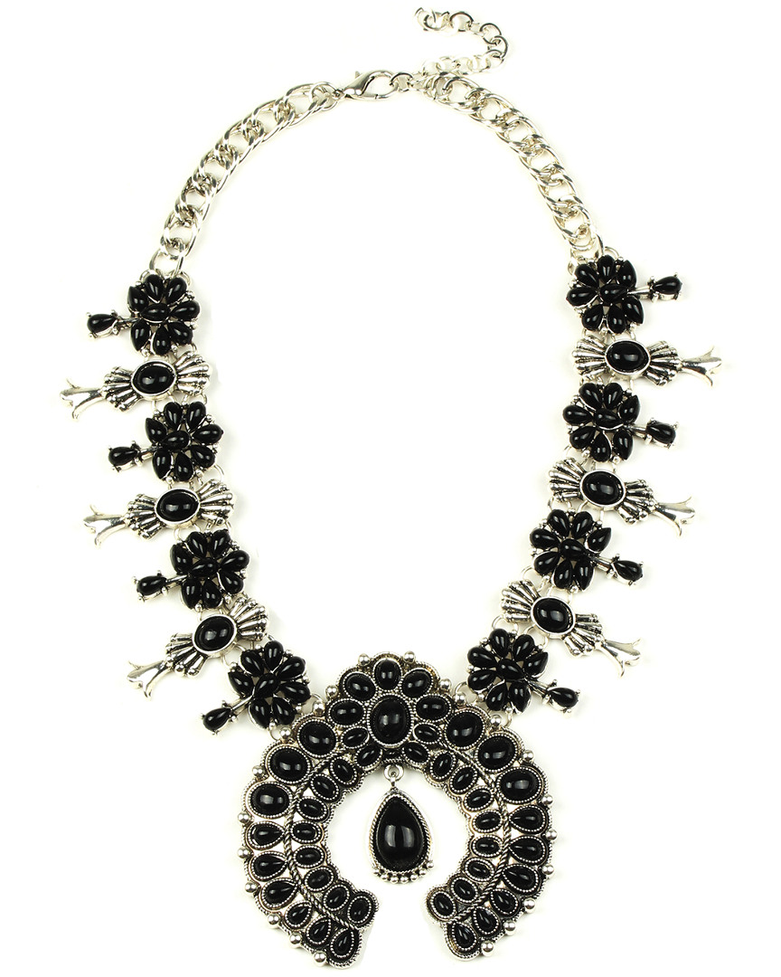 Eye Candy La Luxe Collection Howlite Black Blossom Necklace