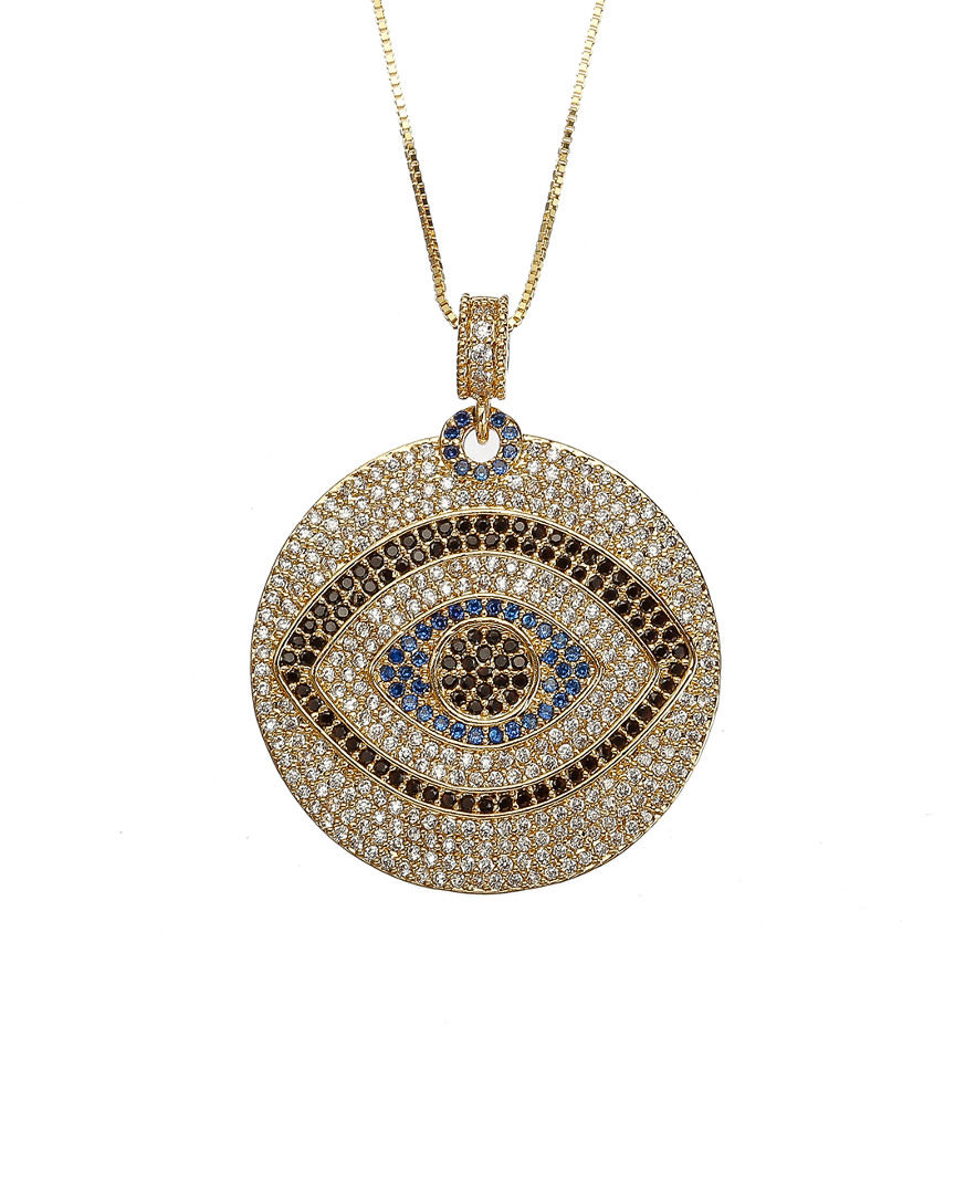 Eye Candy La Luxe Collection 14k Plated & Silver Cz Evil Eye Necklace
