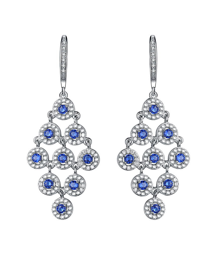 Genevive Silver Cz Drop Earrings
