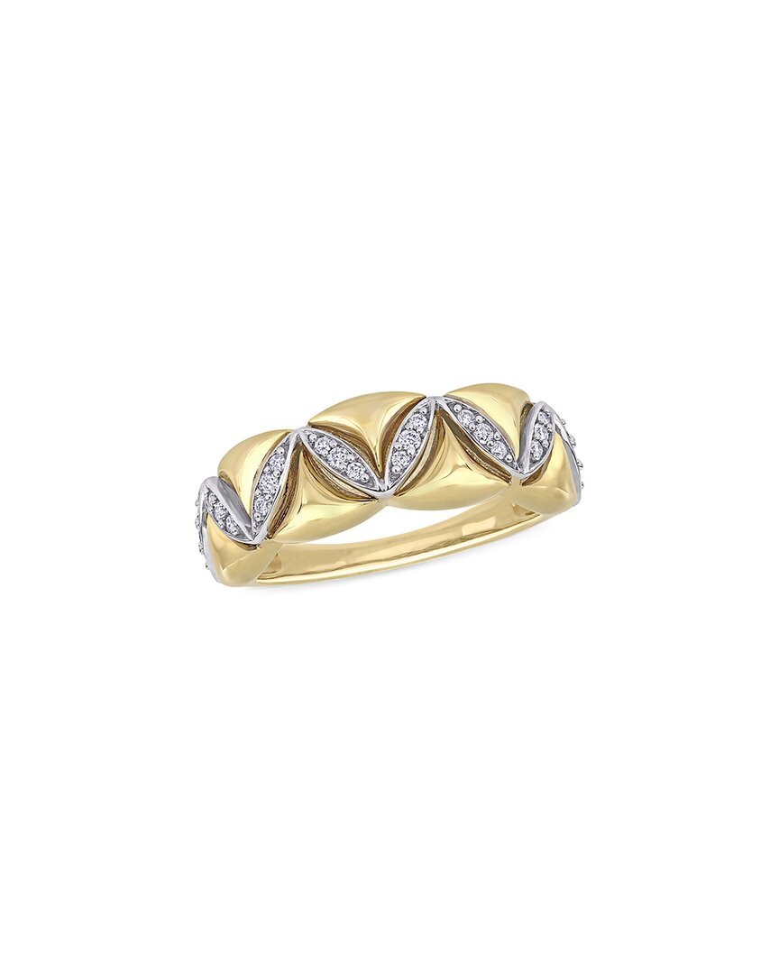 Rina Limor 10k Two-tone 0.14 Ct. Tw. Diamond Wave Ring