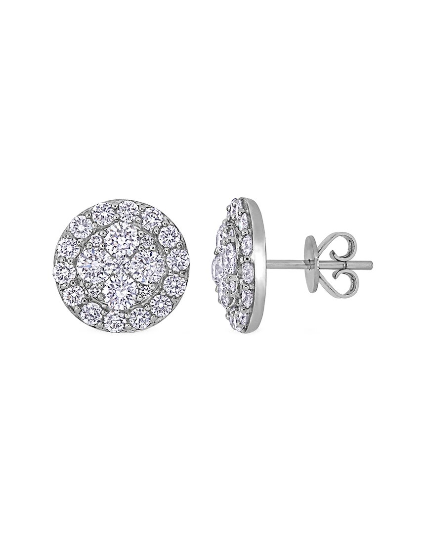 Rina Limor 14k 1.95 Ct. Tw. Diamond Cluster Disc Earrings