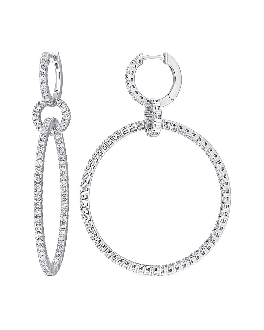 Rina Limor 14k 2.69 Ct. Tw. Diamond Dangle Clip-on Hoops