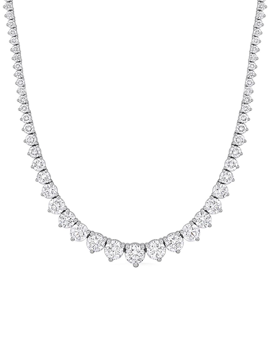 Rina Limor 18k 19.57 Ct. Tw. Diamond Graduated Heart Necklace In Metallic