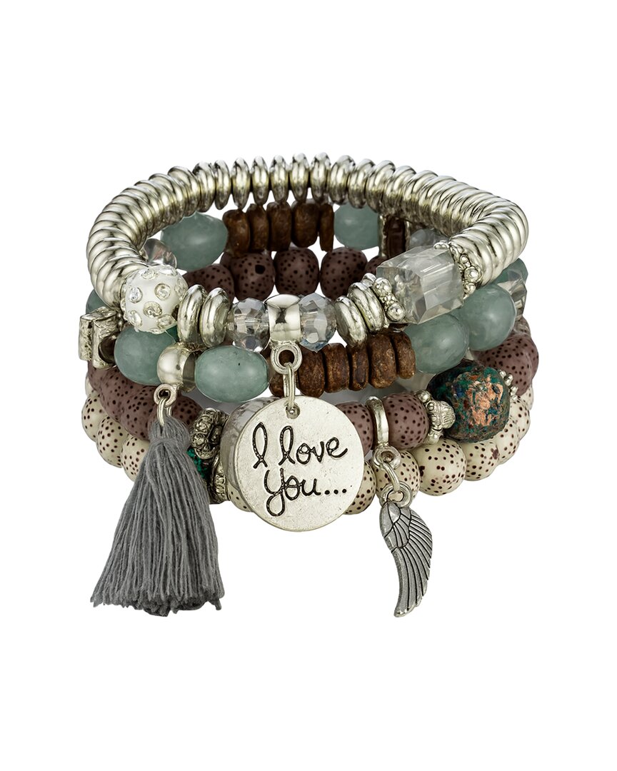 Jean Claude Stainless Steel 4pc Bracelet Set