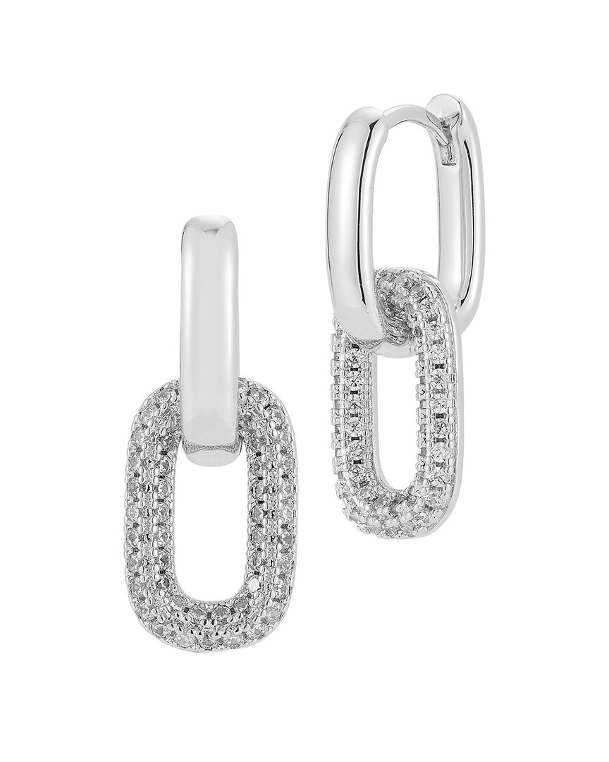 Glaze Jewelry Plated Cz Earrings In Gray