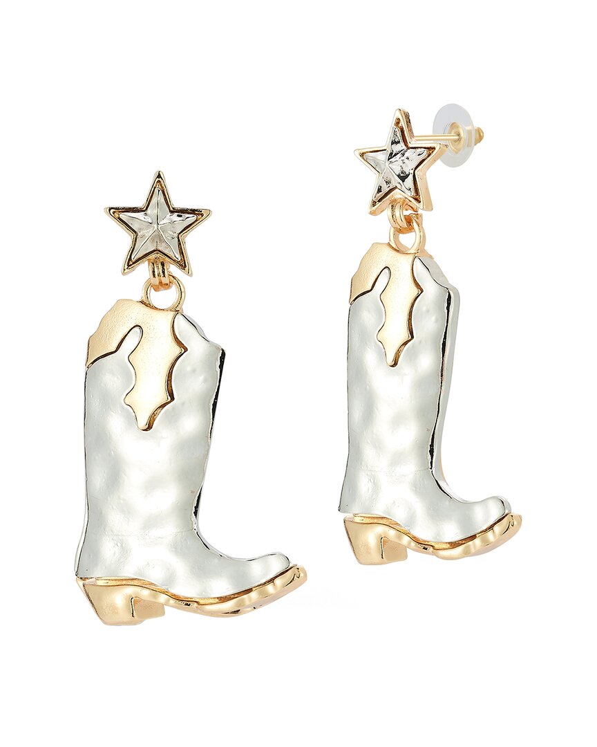 Sphera Milano Plated Cowboy Boot Earrings In Gold