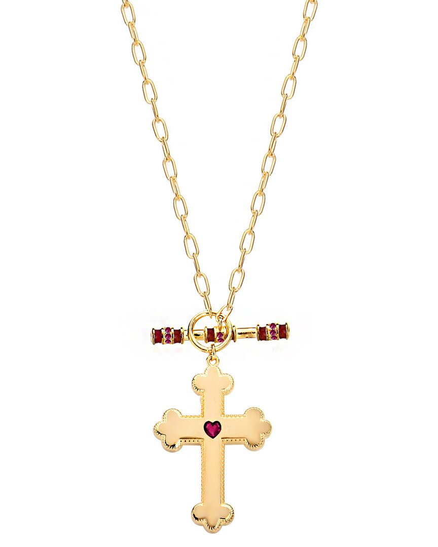 Gabi Rielle Rise Above The Crowd Collection 14k Over Silver Cz Cross Necklace