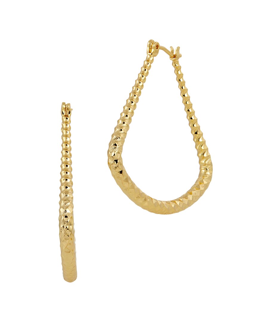 Savvy Cie 18k Plated Hoop Earrings In Gold