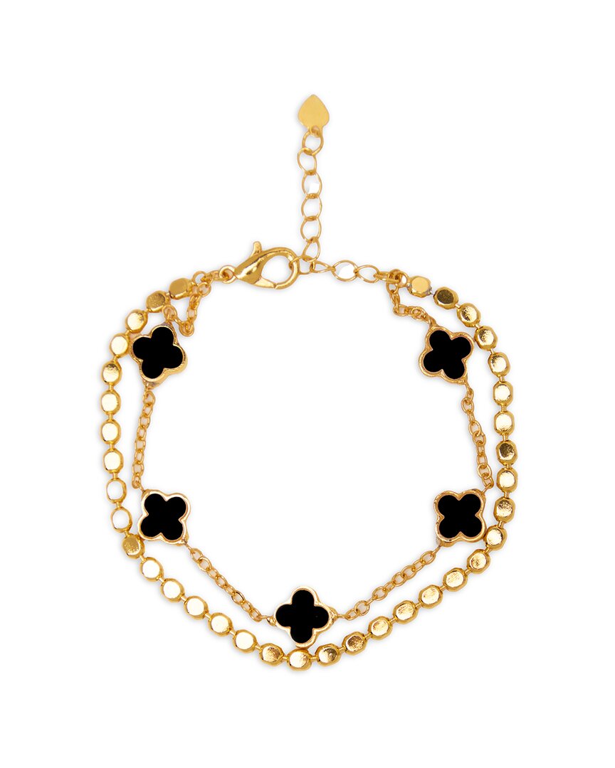 Saachi Multi Clover Charm Bracelet In Gold