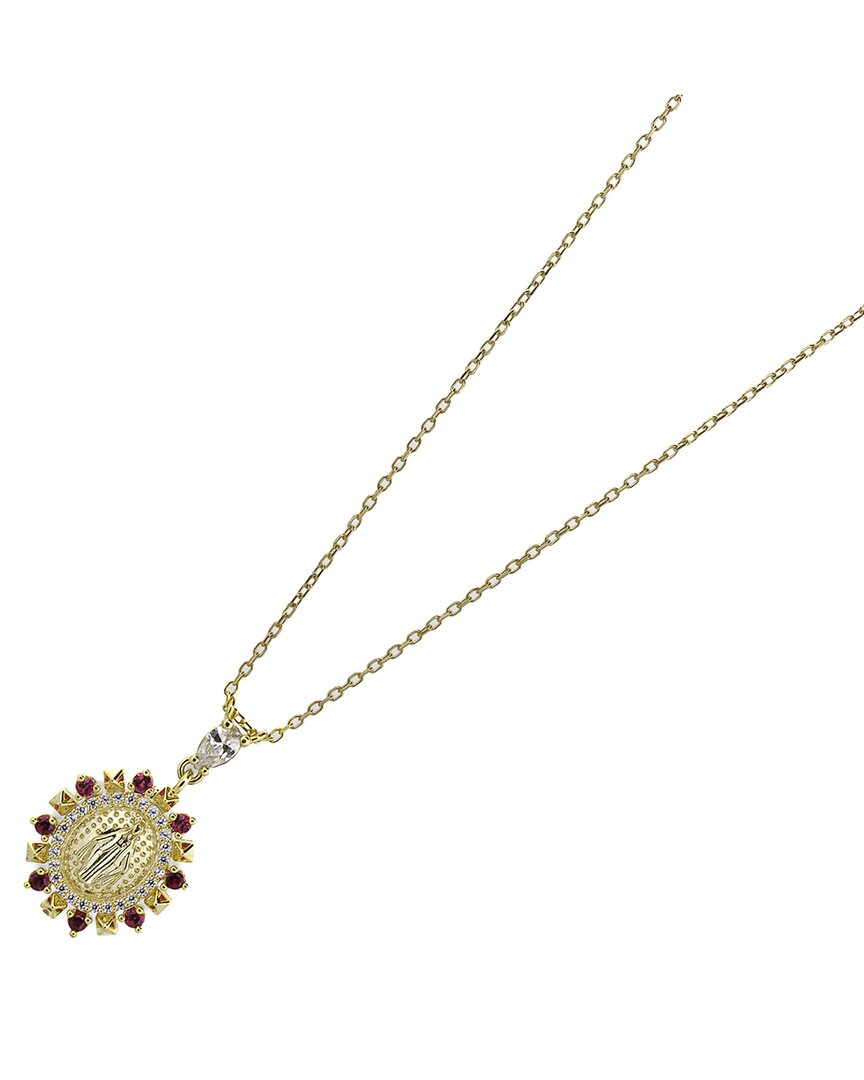 Ebru Jewelry Protection & Luck Silver Cz Pendant Necklace In Gold