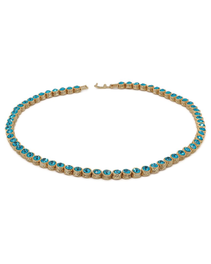 Ebru Jewelry Plated Cz Tennis Necklace In Gold