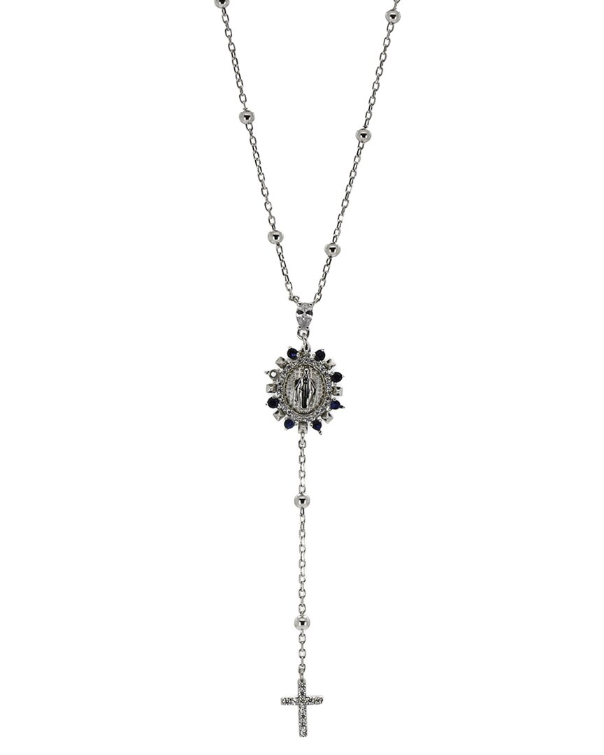 Ebru Jewelry Protection & Luck Silver Cz Pendant Necklace In Metallic