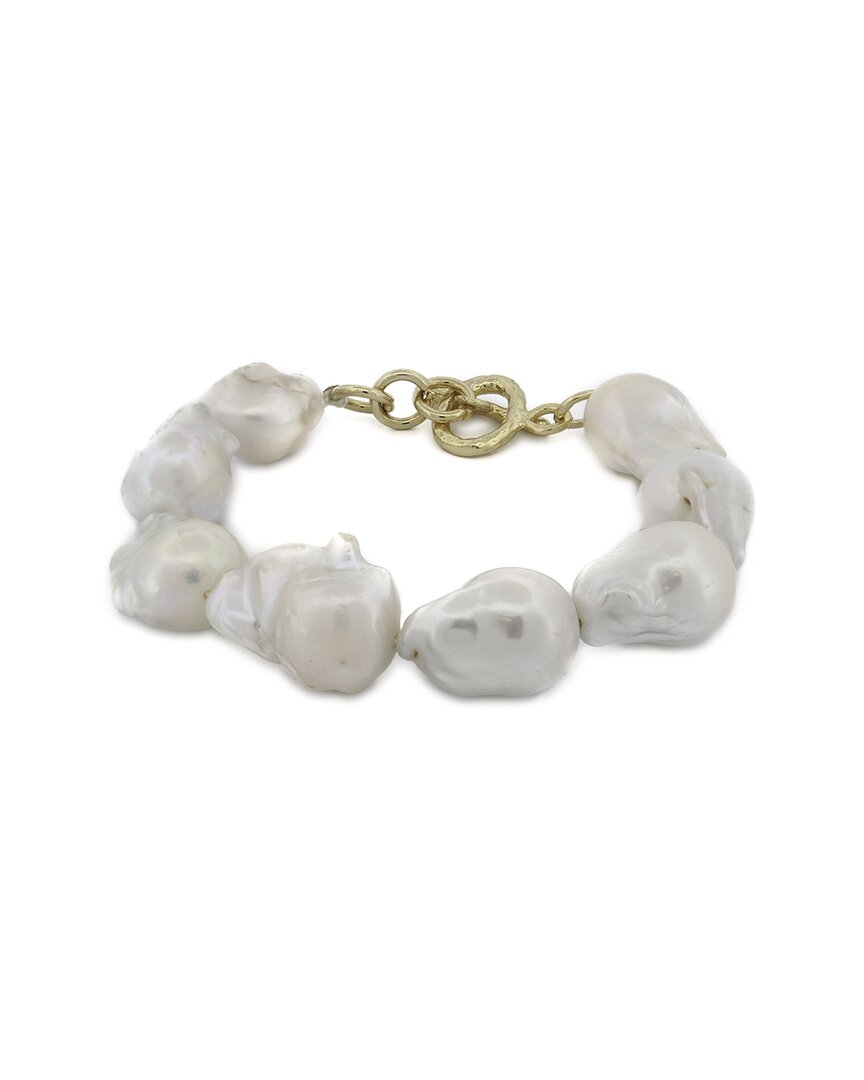 Ebru Jewelry Pearl Collection Plated 0.8in Pearl Beaded Bracelet
