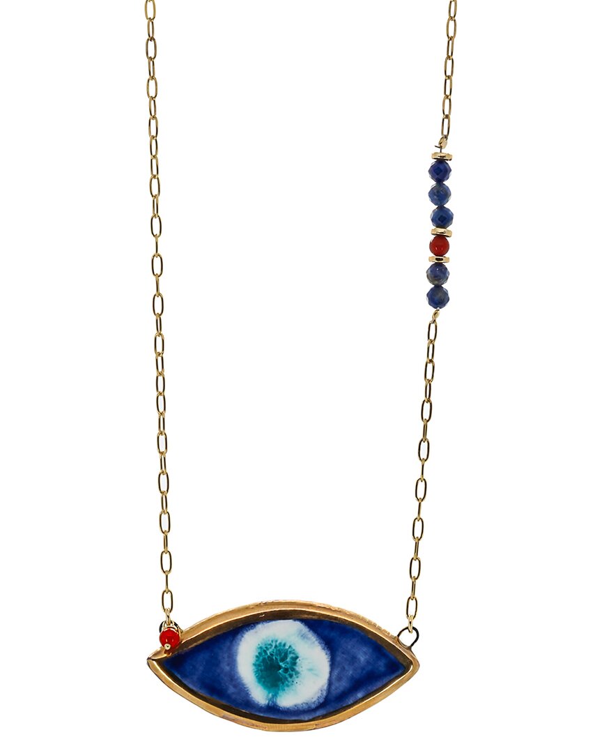 Ebru Jewelry Protection & Luck Silver Pendant Necklace In Gold