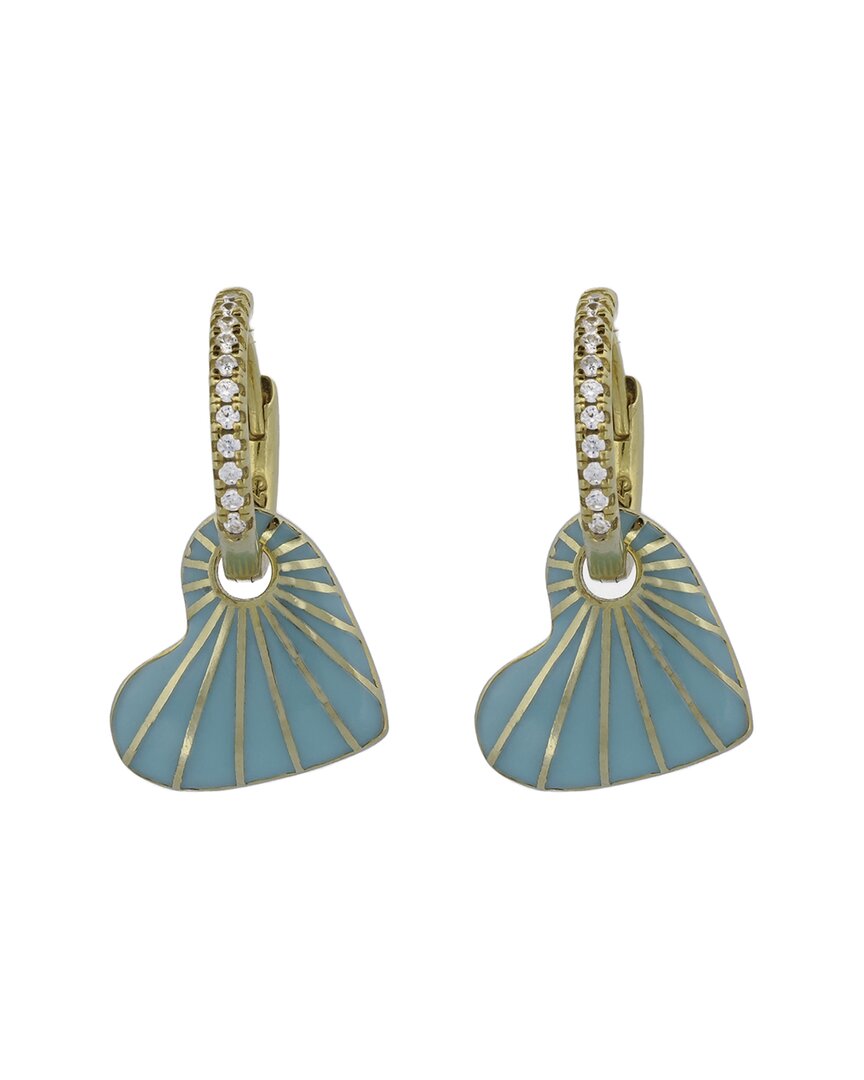 Ebru Jewelry Love Silver Hoop Earrings In Multi