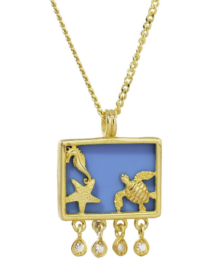 Ebru Jewelry Silver Pendant Necklace In Gold