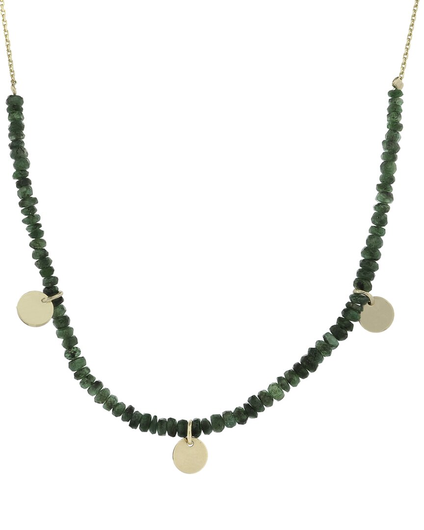 Ebru Jewelry 14k Emerald Minimalist Necklace In Green