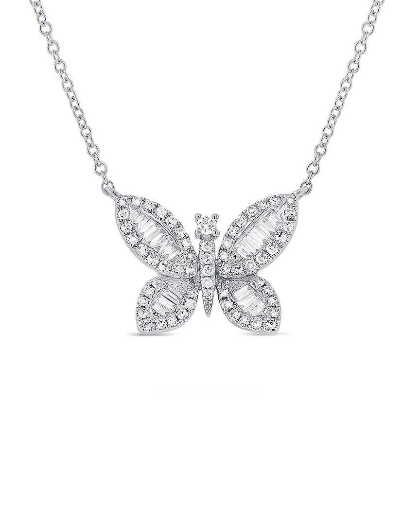 Sabrina Designs 14k 0.31 Ct. Tw. Diamond Butterfly Necklace