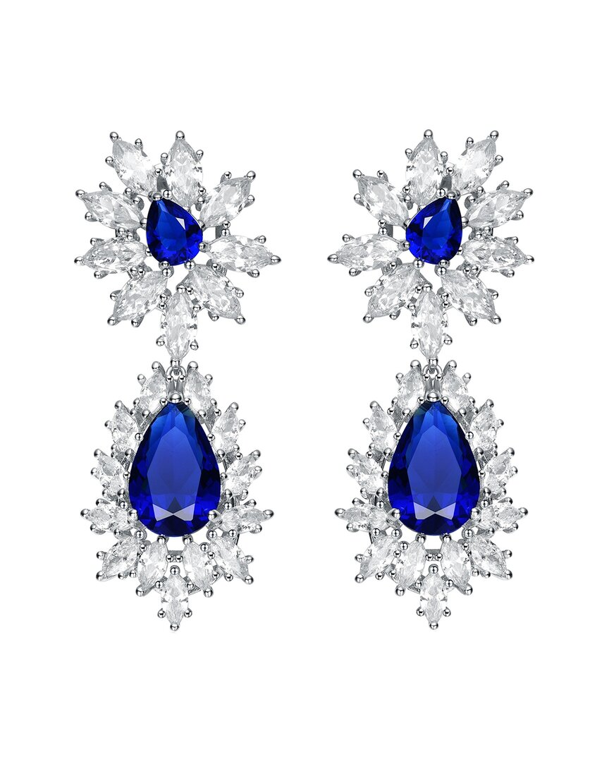 Genevive Silver Cz Earrings In Metallic