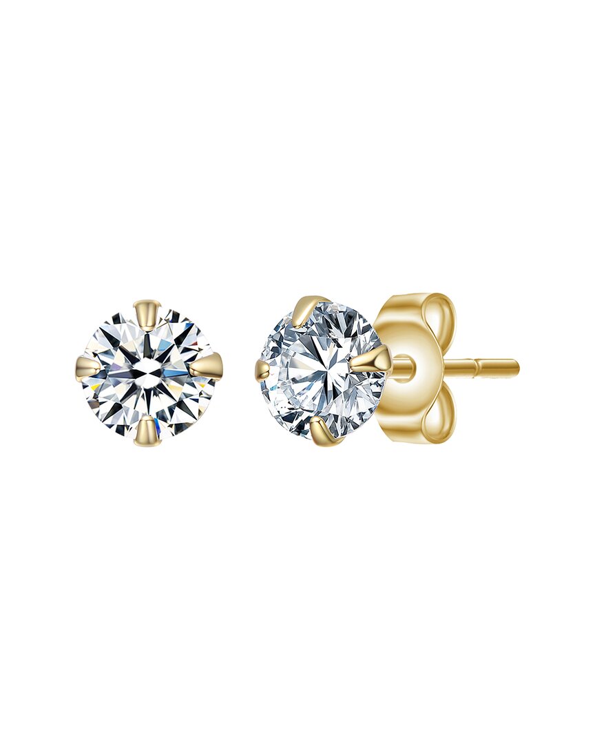 Rachel Glauber 14k Plated Cz Stud Earrings