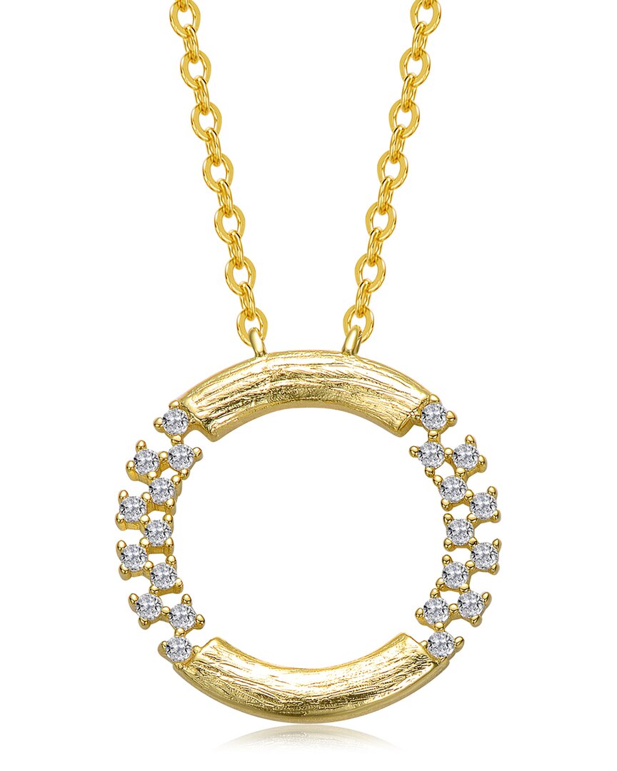 Rachel Glauber 14k Plated Cz Circle Pendant