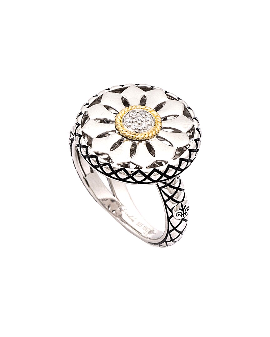 Andrea Candela Flower Power 18k & Silver Diamond Ring