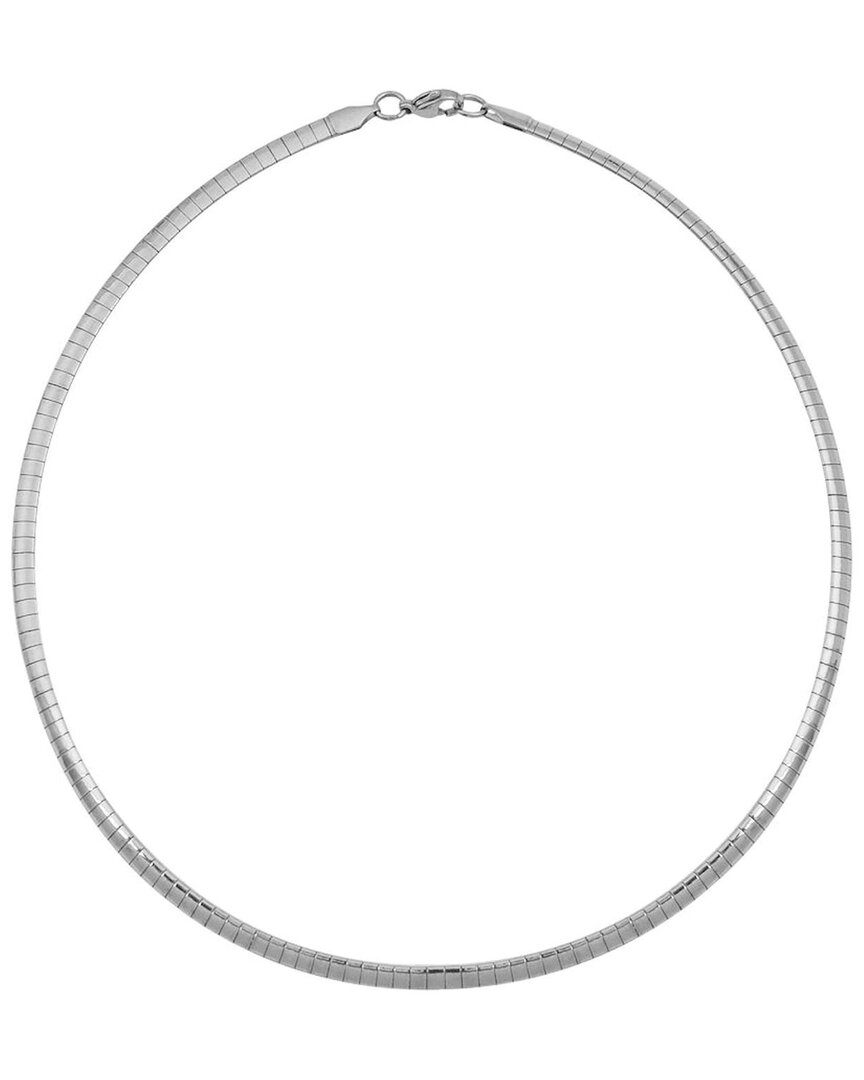 Liv Oliver Silver Plated Omega Necklace In Metallic