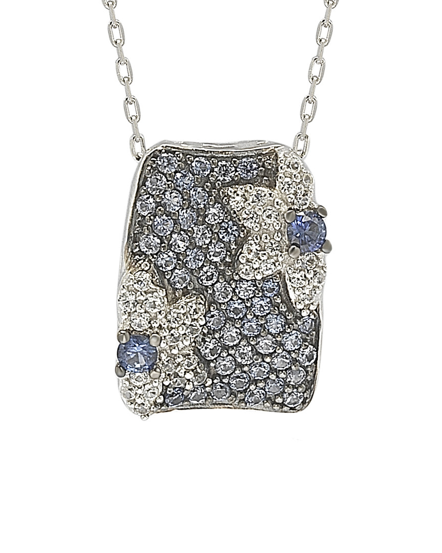 Suzy Levian Silver 0.86 Ct. Tw. Sapphire Necklace